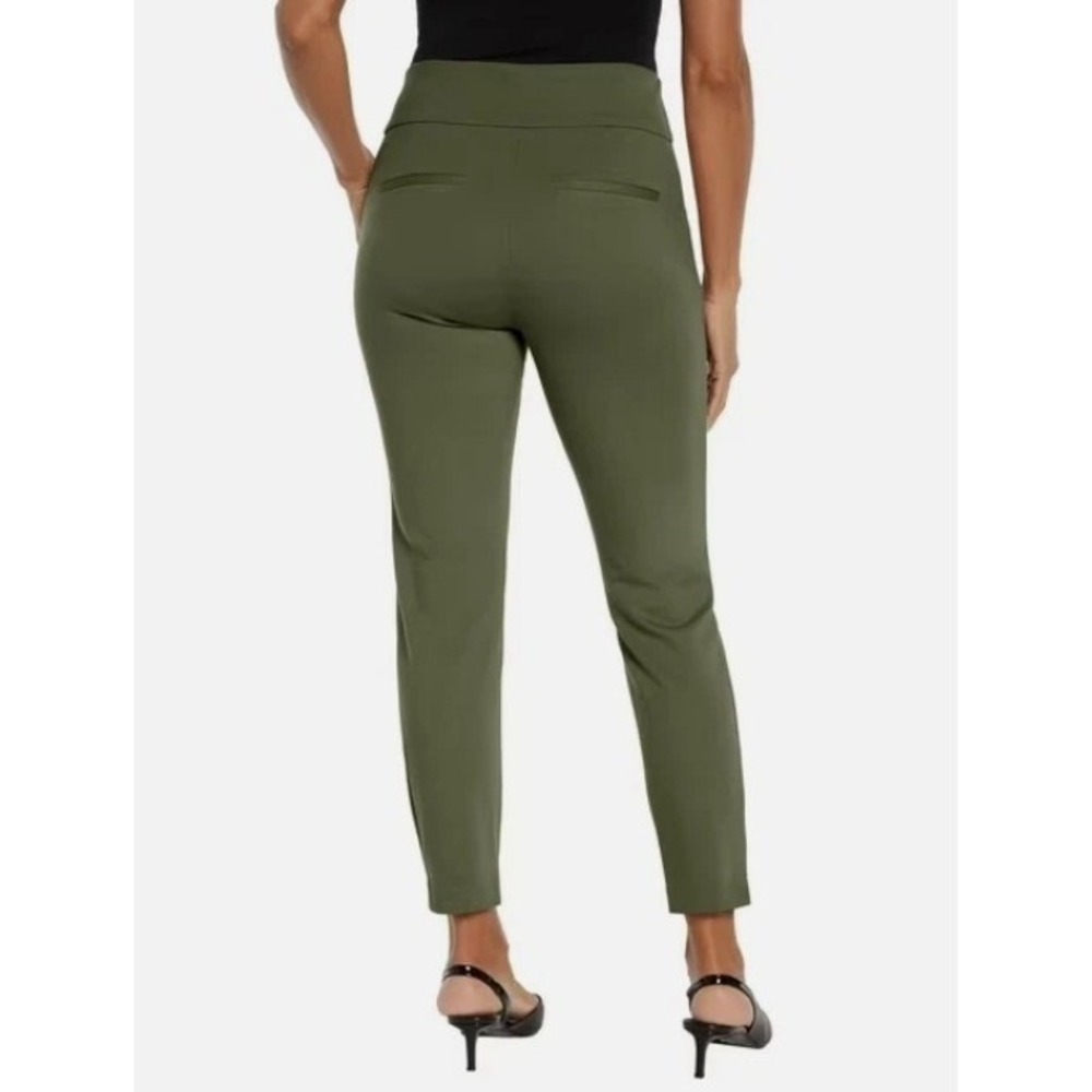 Express Womens‎ Olive Green Ponte Knit High Rise Ankle Pants Slit Hem Size S - Picture 2 of 4